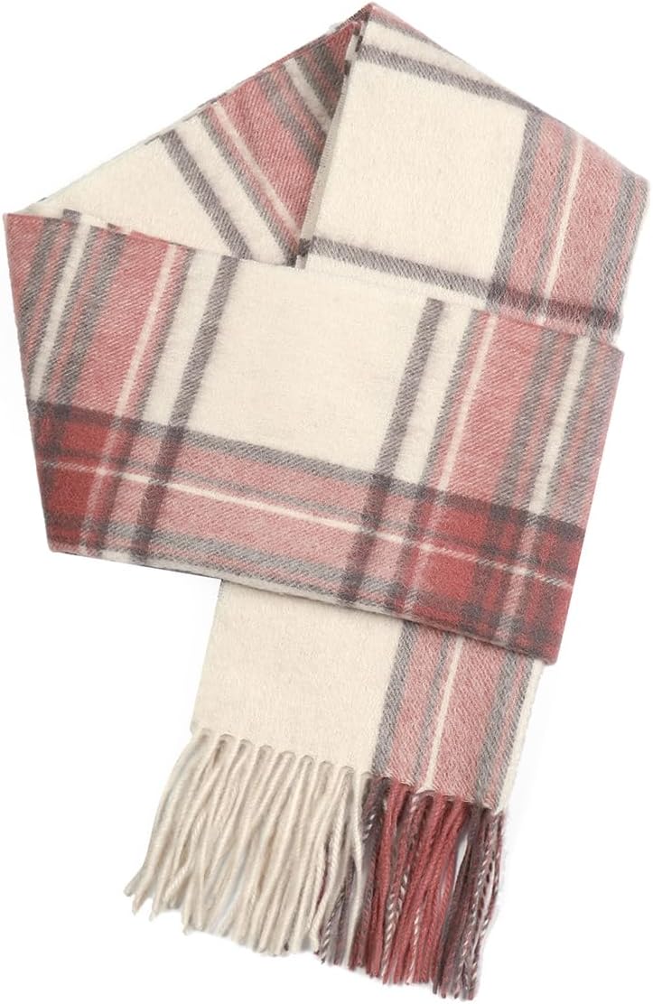 SKNSOFT Winter Wool Plaid Scarf for Men,Women Fashion Tartan Wrap Checkered Scarves - Image 1